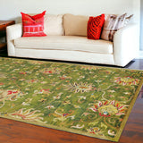 9' X 13' Wool Emerald Green Area Rug