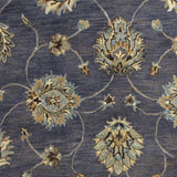 9'X13' Midnight Blue Hand Tufted Traditional Floral Indoor Area Rug