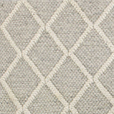 9'X13' Grey Hand Woven Diamond Pattern Indoor Area Rug