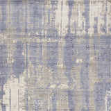 9'X13' Grey Blue Hand Loomed Abstract Brushstroke Indoor Area Rug