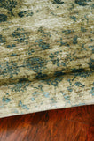 9 X 13 Viscose Sand Or Blue Area Rug