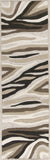 2' X 7' Natural Abstract Waves Wool Runner Rug