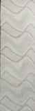 2' X 7' Ivory Abstract Waves Wool Runner Rug