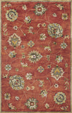 3'X5' Sienna Orange Hand Tufted Wool Traditional Floral Indoor Area Rug