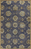 3' X 5' Midnight Floral Vines Wool Area Rug