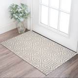 3'X5' Grey Hand Tufted Geometric Indoor Area Rug