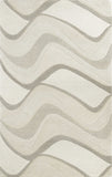 3'X5' Ivory Hand Tufted Abstract Waves Indoor Area Rug