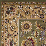 5' X 8' Green Or Taupe Floral Bordered Area Rug