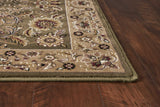 5' X 8' Green Or Taupe Floral Bordered Area Rug