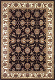 5' X 8' Black Or Ivory Floral Bordered Area Rug