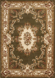 5' X 8' Green Or Ivory Floral Bordered Indoor Area Rug