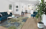 5' X 8' Blue Or Green Abstract Indoor Area Rug