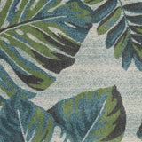 5'X8' Grey Navy Machine Woven Tropical Indoor Area Rug