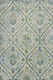 5' X 8' Ivory Or Teal Tropical Parisian Indoor Area Rug