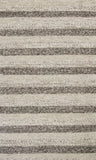 3'X5' Grey White Hand Woven Knobby Stripes Indoor Area Rug