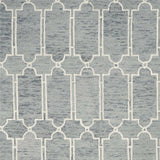 5'X7' Blue Hand Tufted Wool Herringbone Indoor Area Rug