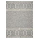 5' X 7' Grey Geometric Pattern Wool Indoor Area Rug