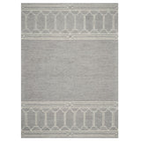 5' X 7' Grey Geometric Pattern Wool Indoor Area Rug