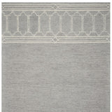 5' X 7' Grey Geometric Pattern Wool Indoor Area Rug