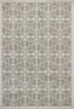 7'X10' Grey Machine Woven Uv Treated Ogee Indoor Outdoor Area Rug