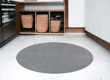 6' Grey Round Indoor Shag Rug