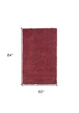 5' X 7' Red Heather Plain Indoor Area Rug