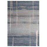 5'X8' Blue Grey Machine Woven Abstract Indoor Area Rug