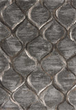 5'X8' Charcoal Grey Machine Woven Ogee Indoor Area Rug