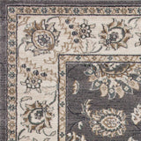 8'X10' Grey Ivory Floral Indoor Area Rug