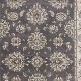 8'X10' Grey Ivory Floral Indoor Area Rug