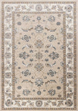 8' X 10' Beige Or Ivory Floral Vine Bordered Indoor Area Rug