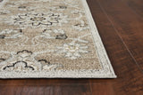 8'X11' Grey Machine Woven Uv Treated Floral Traditional Indoor Outdoor Area Rug