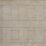 8'X11' Beige Machine Woven Uv Treated Abstract Lines Indoor Outdoor Area Rug