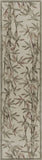 2' X 10' Ivory Bamboo Leaves Wool Indoor Runner Rug