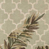 10' Ivory Hand Tufted Bordered Tropical Plants Indoor Runner Rug