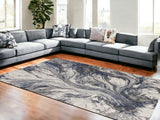 6' X 9' Grey Abstract Marble Design Indoor Area Rug