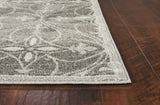 5'X8' Grey Machine Woven Uv Treated Ogee Indoor Outdoor Area Rug