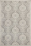 5'X8' Silver Machine Woven Uv Treated Floral Ogee Indoor Outdoor Area Rug