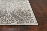 5'X8' Silver Machine Woven Uv Treated Floral Ogee Indoor Outdoor Area Rug