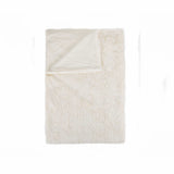 Off White Woven Acrylic Patchwork Plush Throw