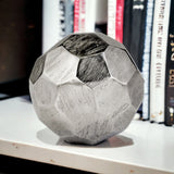 4" Rough Hewn Faceted Round Silver Sphere