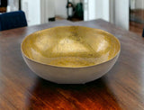 17" X 17" X 4.5" Gold &amp; Bronze Metal Large Round - Bowl