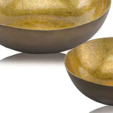 17" X 17" X 4.5" Gold &amp; Bronze Metal Large Round - Bowl