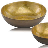 17" X 17" X 4.5" Gold &amp; Bronze Metal Large Round - Bowl