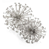 6.5" X 6.5" X 6.5" Silver Starburst Spheres Set Of 2