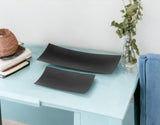 6" X 18" X 2" Black Long Trays Set Of 2