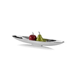 32" Contempo Shiny Silver Long Boat Tray