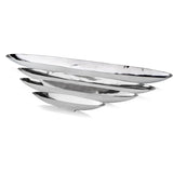 32" Contempo Shiny Silver Long Boat Tray