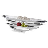 32" Contempo Shiny Silver Long Boat Tray