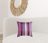 Set Of 2 Purple Varigated Stripe Decorative Pillow Covers